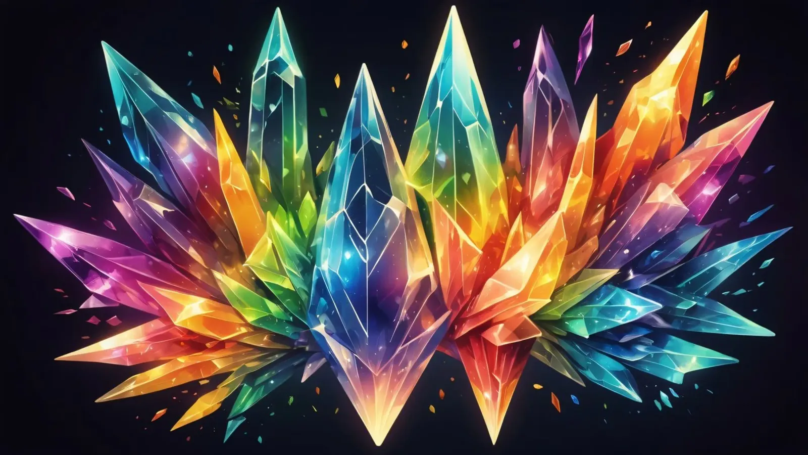 Colorful abstract crystal design with vivid hues canvas by DesignDoodle