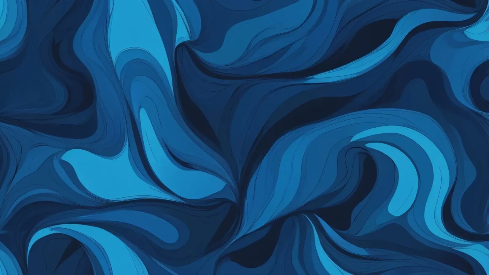 Gedurfd abstract behangontwerp met vloeiende blauwe golven hahnemühle van DesignDoodle