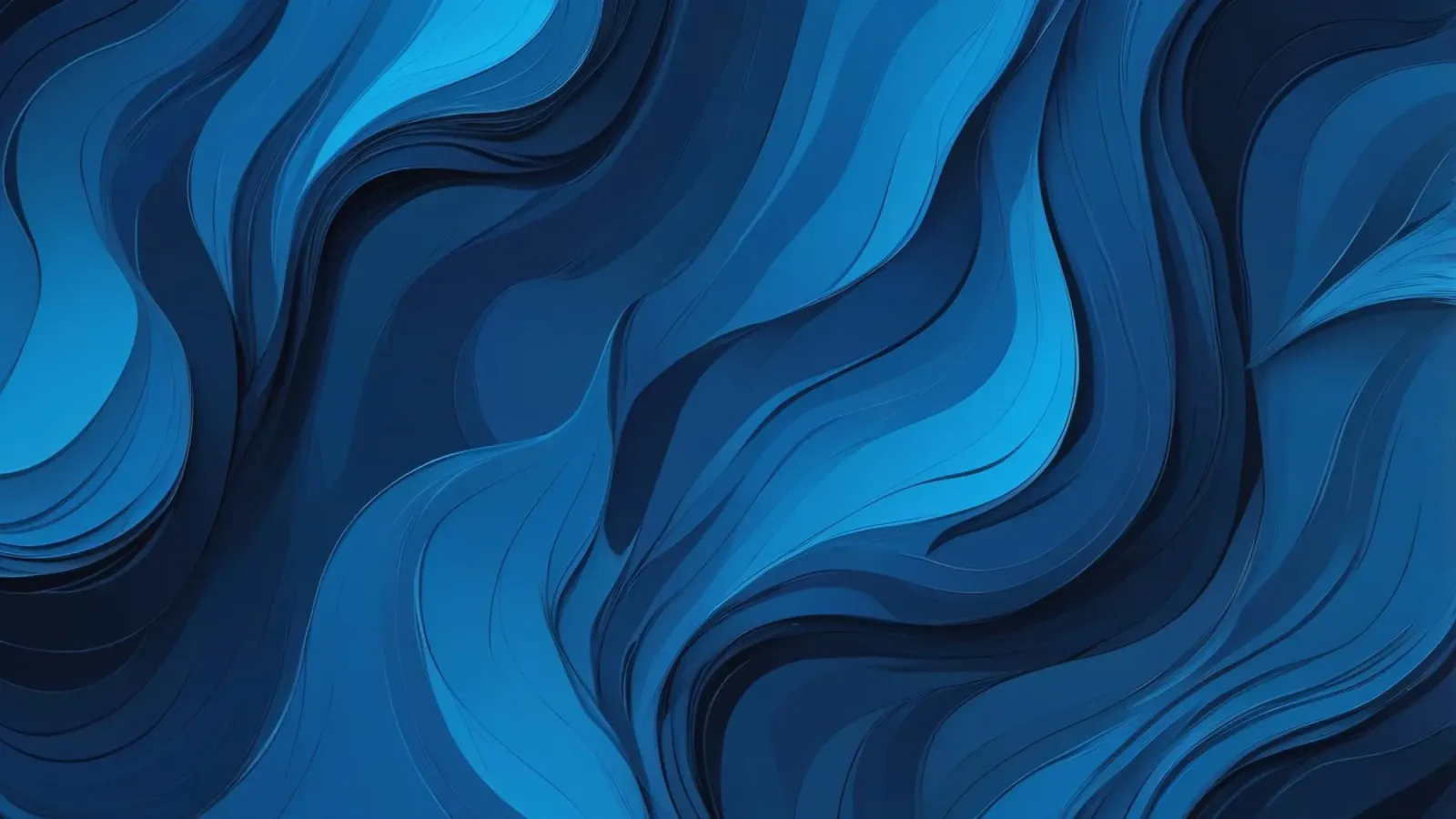 Dynamische blaue Wellen bilden einen abstrakten, fließenden Hintergrund Poster von DesignDoodle