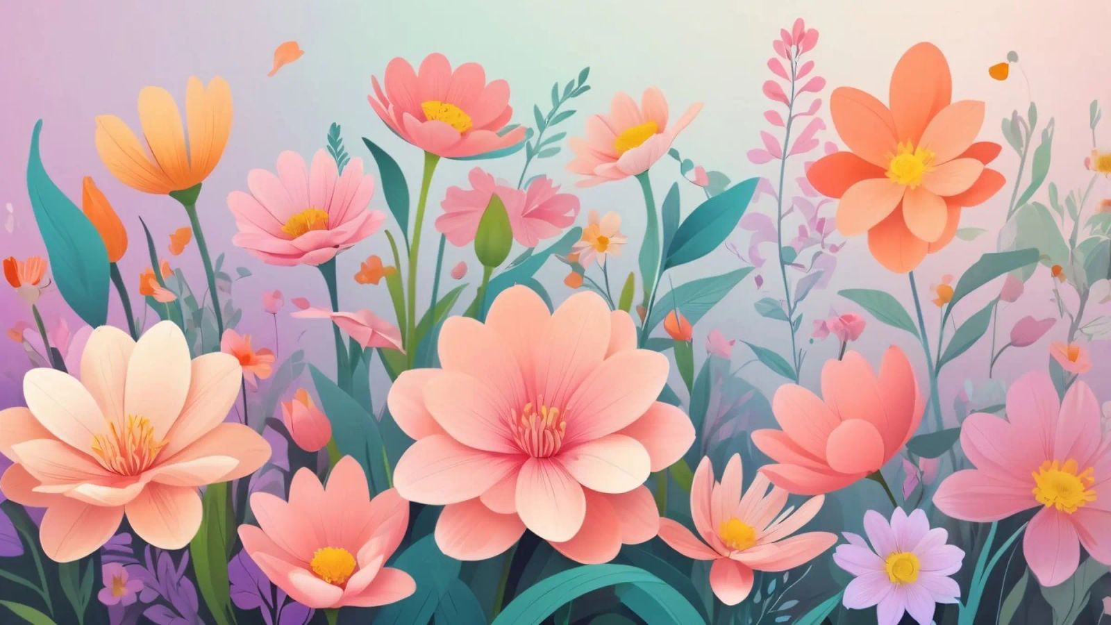 Colorido arreglo floral con suaves tonos pastel poster de DesignDoodle