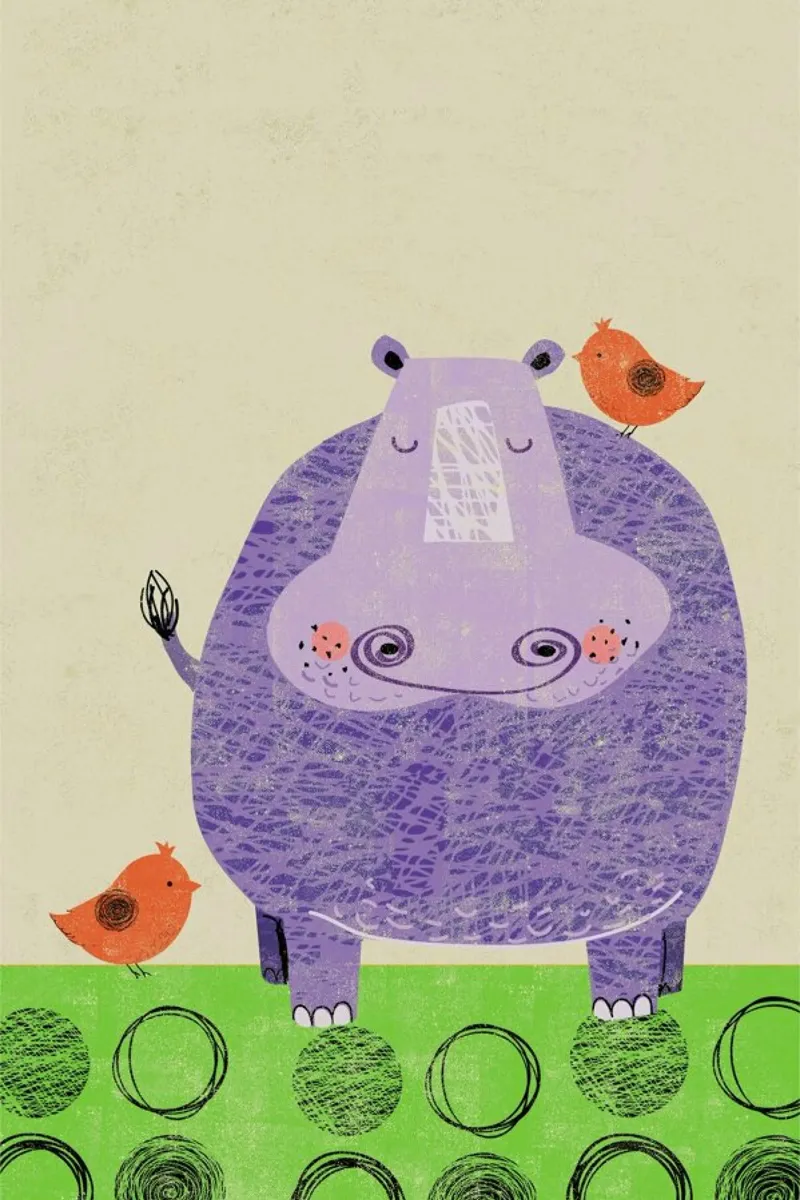 Hippo poster con telaio in alluminio da Rocket68