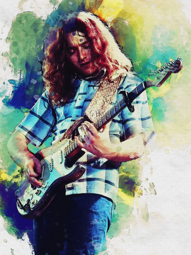 Macchia di ritratto William Rory Gallagher alluminio dibond da Gunawan Rb