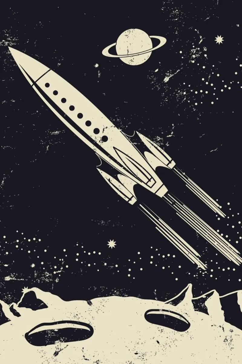 Space Rocket II pellicola backlit da Little Flourishes