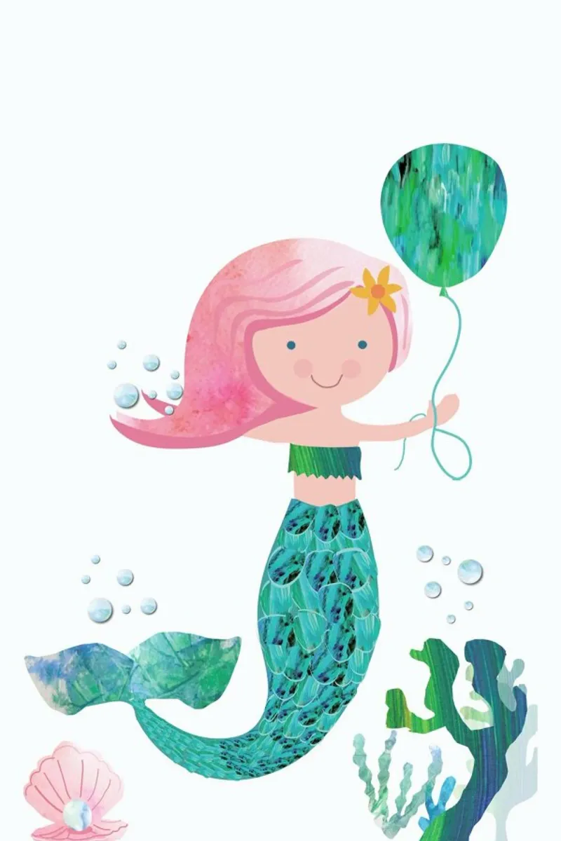 Mermaid Poster mit Kunststoffrahmen von Rocket68