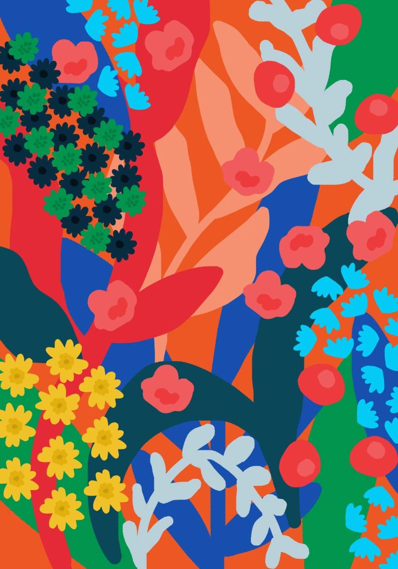 Blumige Harmonie Poster von Rafaela Mascaro