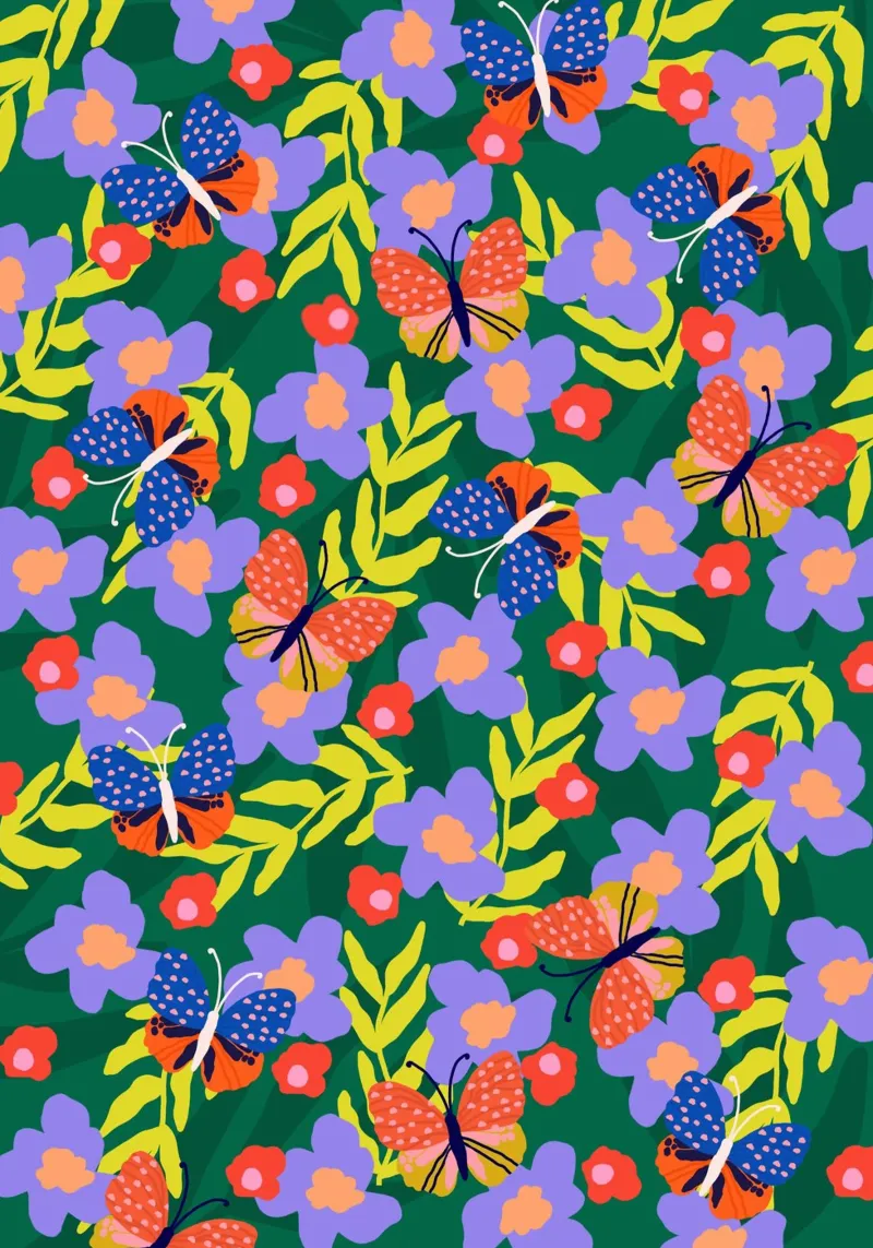 Tropical flower pattern alu-dibond by Rafaela Mascaro