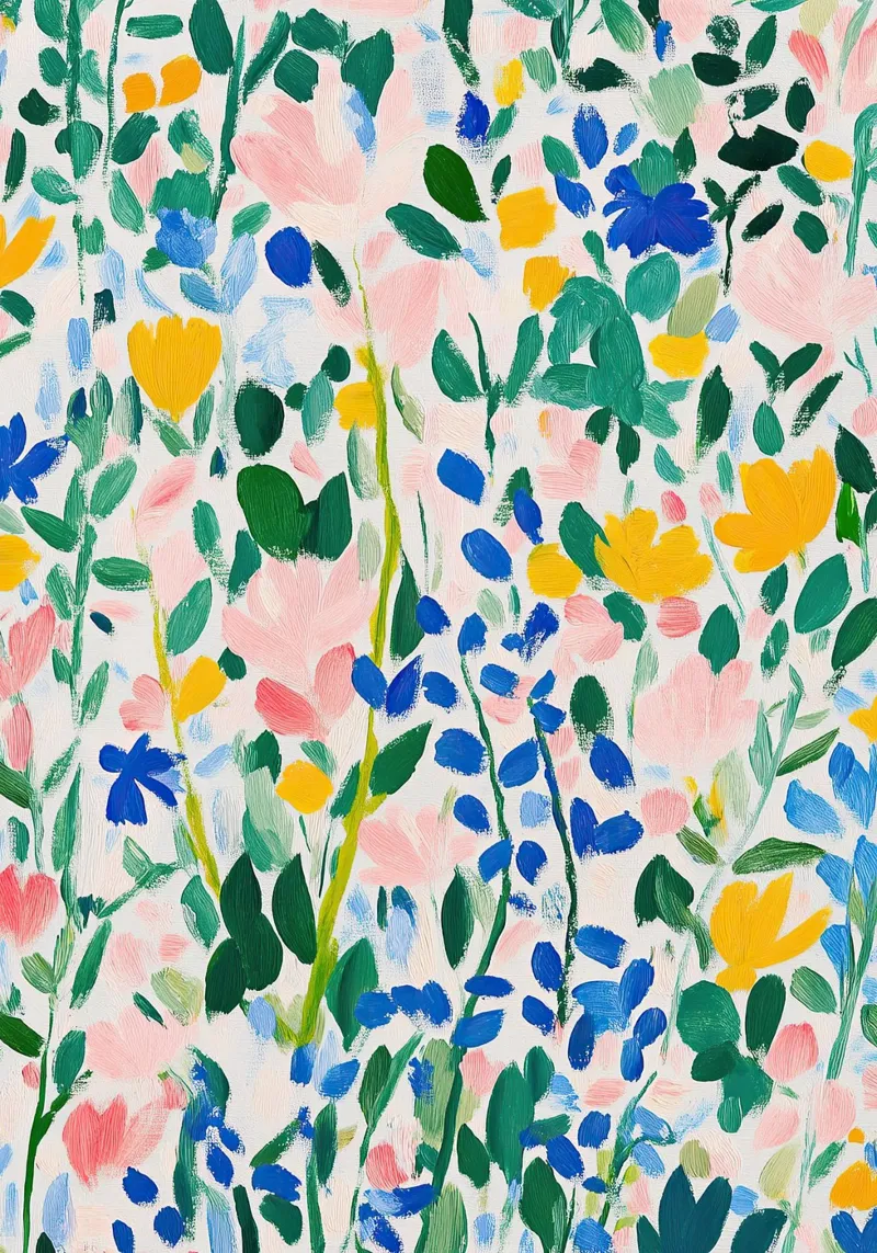 Un tripudio di colori in un mare di fiori poster da Nikis Art Studio