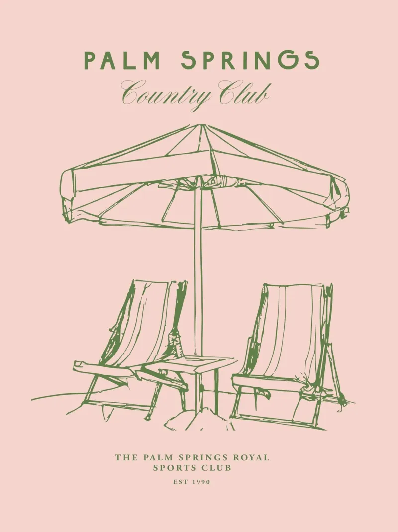 Palm Springs Club No 01 tela con Cornice a cassetta da treechild