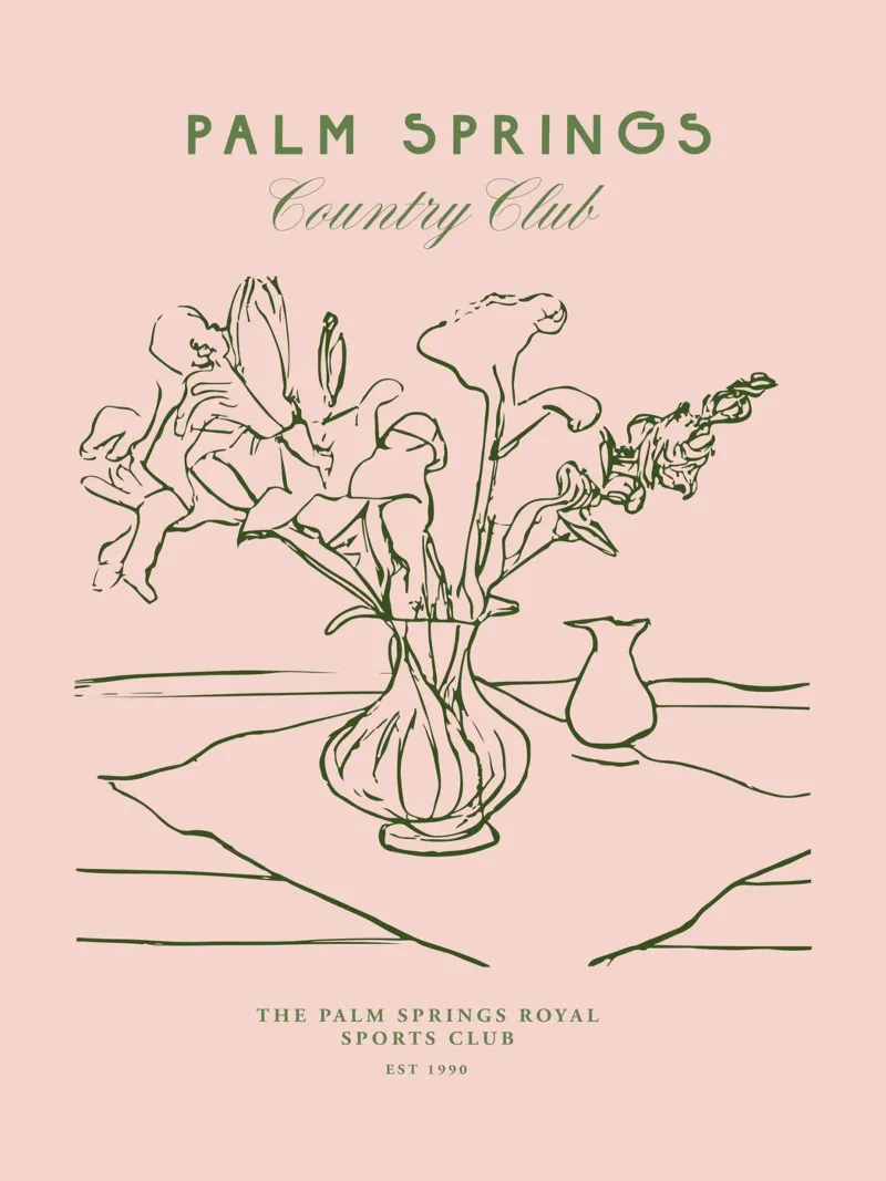 Palm Springs Club No 02 poster con telaio in alluminio da treechild
