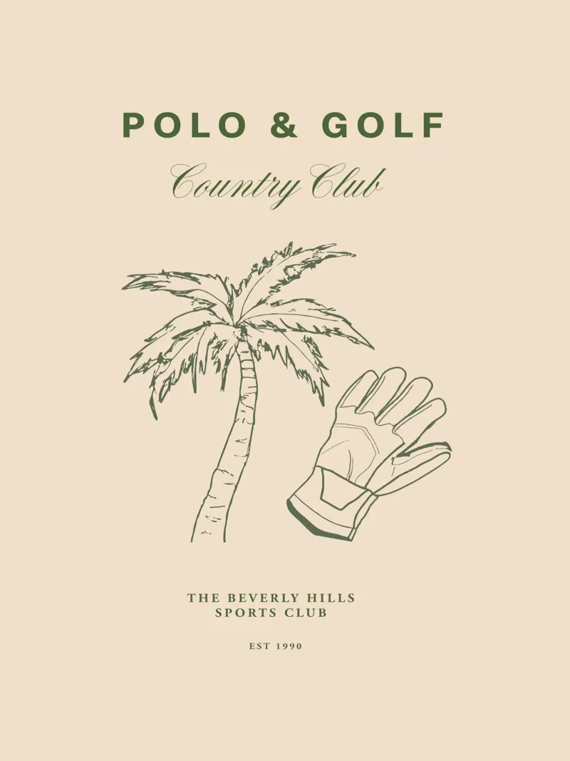 Polo And Golf No 01 poster con telaio in legno da treechild