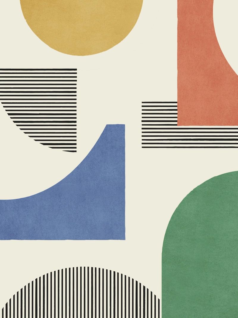 Líneas abstractas Forma Composición - Colorido poster de MoonlightPrint