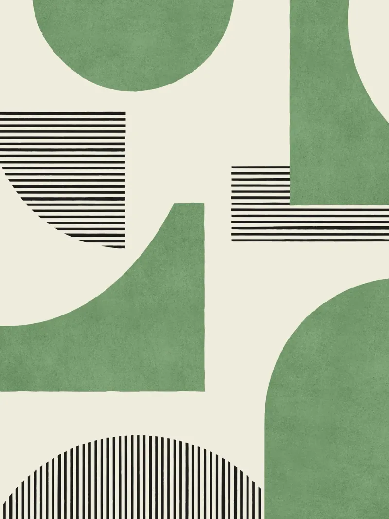 Composizione astratta di linee - Verde carta hahnemühle da MoonlightPrint