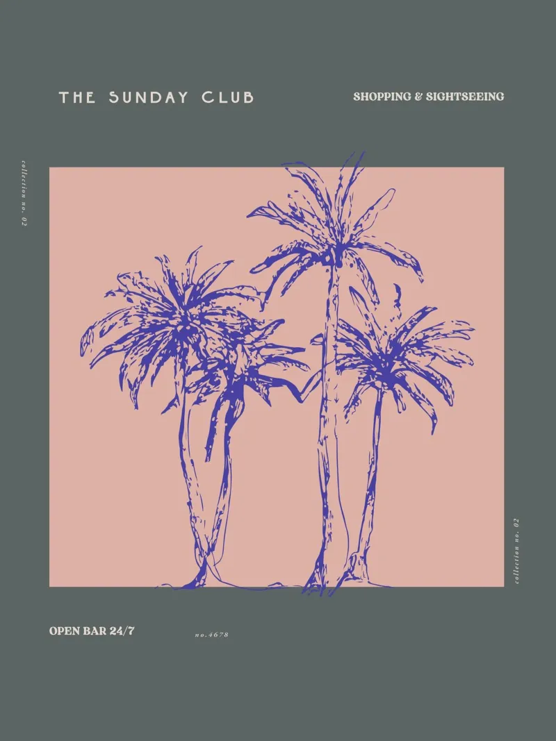 The Sunday Club No 28 tela con Cornice a cassetta da treechild
