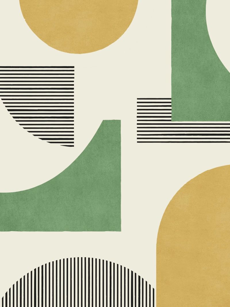 Composición de líneas abstractas - Oro Verde poster de MoonlightPrint