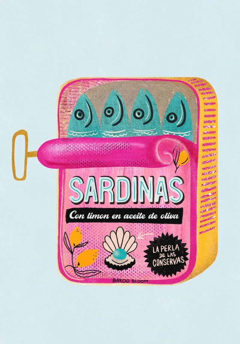 Lattina di sardine tela da Baroo Bloom