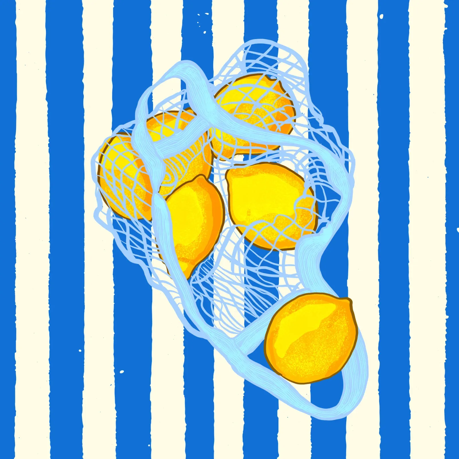 Vintage Citrus Lemons poster con telaio in alluminio da EDMPROJECT