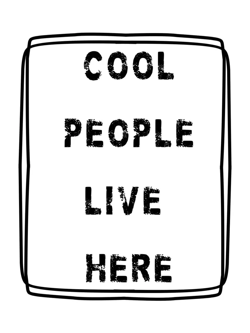 COOL PEOPLE LIVE HERE tela con Cornice a cassetta da edsonramosart
