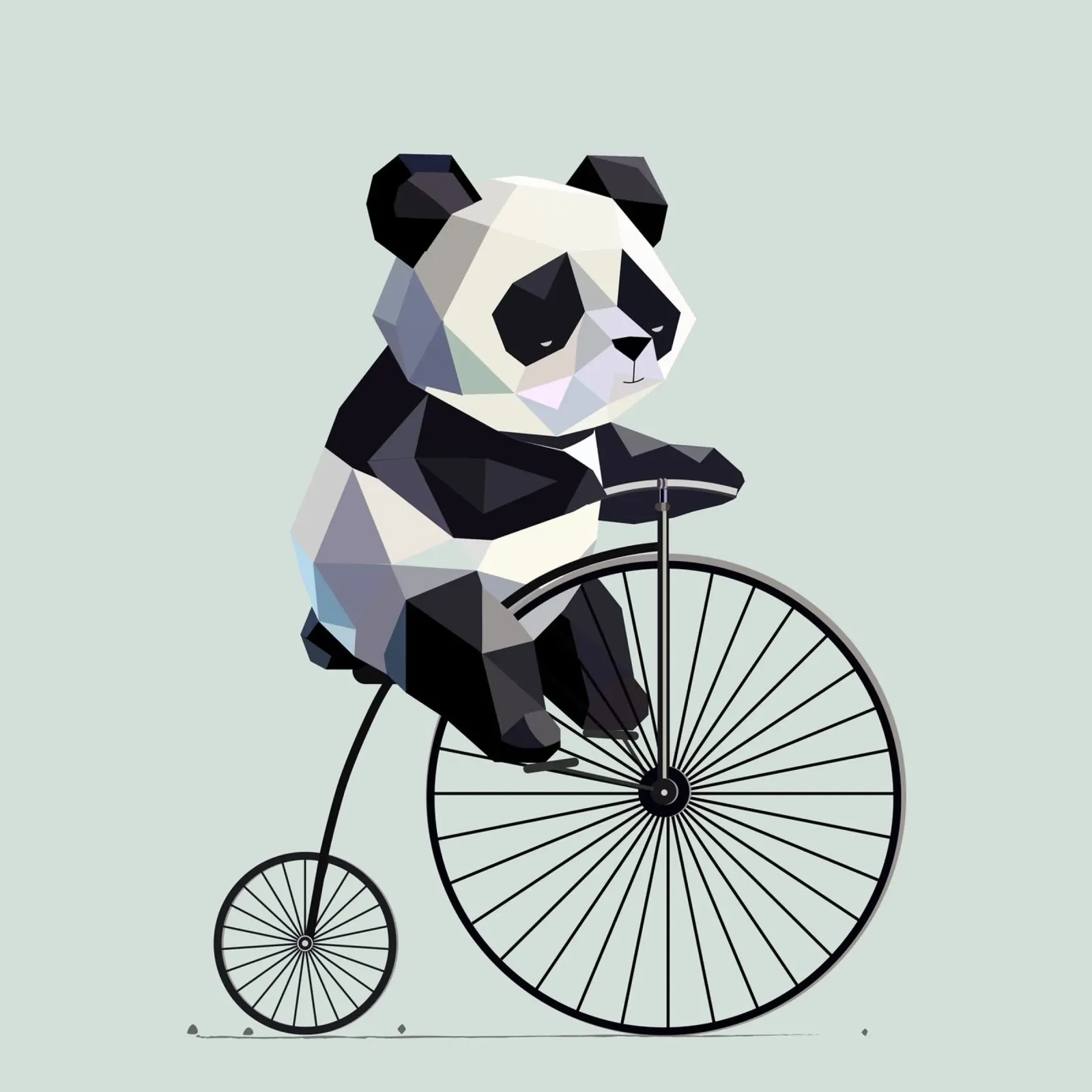 Panda su penny-farthing: il retrò incontra l'amore per gli animali pellicola backlit da namosh