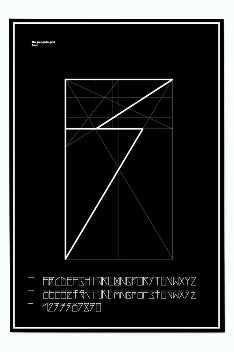 Penguin Grid Font pellicola backlit da Marcin Plonka