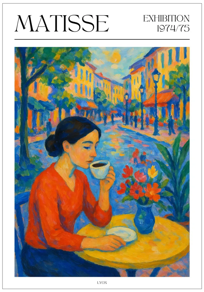 Henri Matisse inspiriertes Poster – Pause im Café poster da typealive