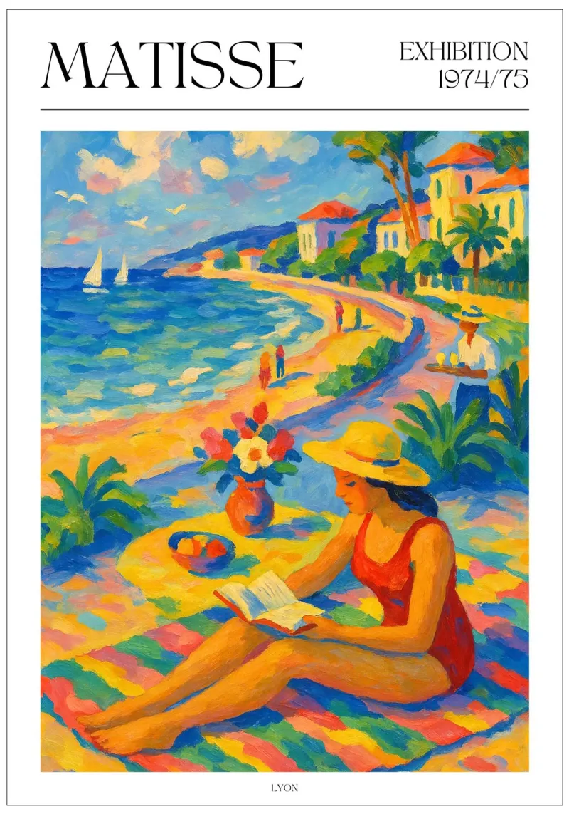 Henri Matisse inspiriertes Poster – Ein Tag am Meer poster con telaio in alluminio da typealive