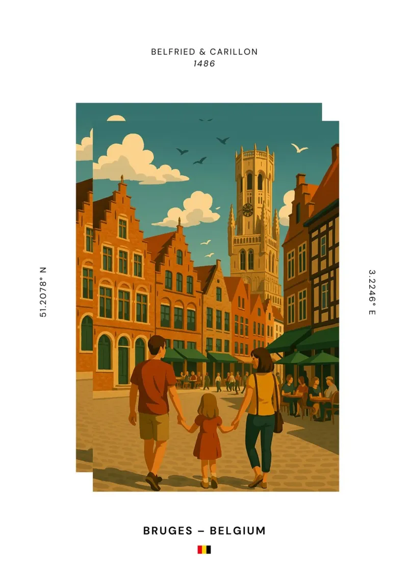 SIGHTS / Brügge "Belfort" poster con telaio in plastica da typealive