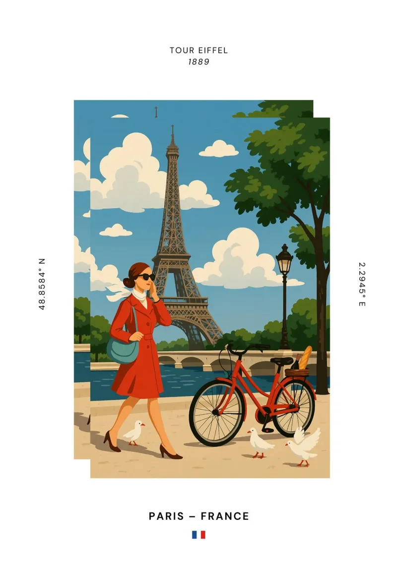 SIGHTS / Paris "Eiffelturm" poster con telaio in plastica da typealive