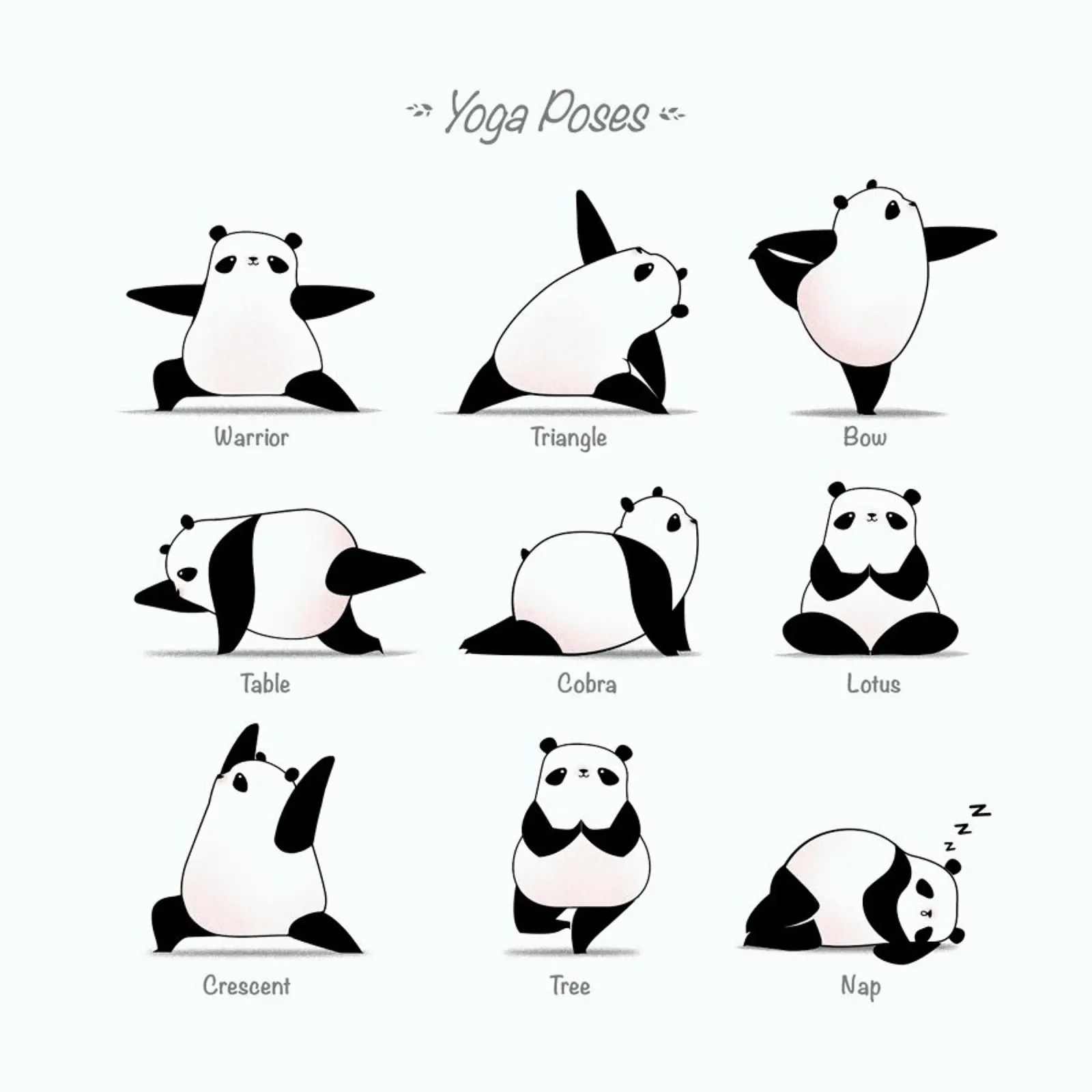 Yoga Panda II canvas by Tobe Fonseca
