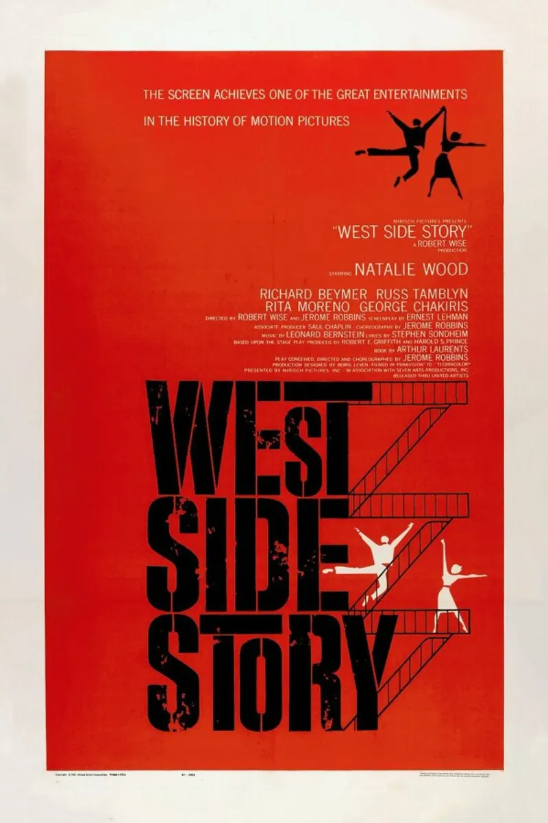 ‘West Side Story’ Retro Movie Poster poster con telaio in legno da Gallery Print and Art Limited