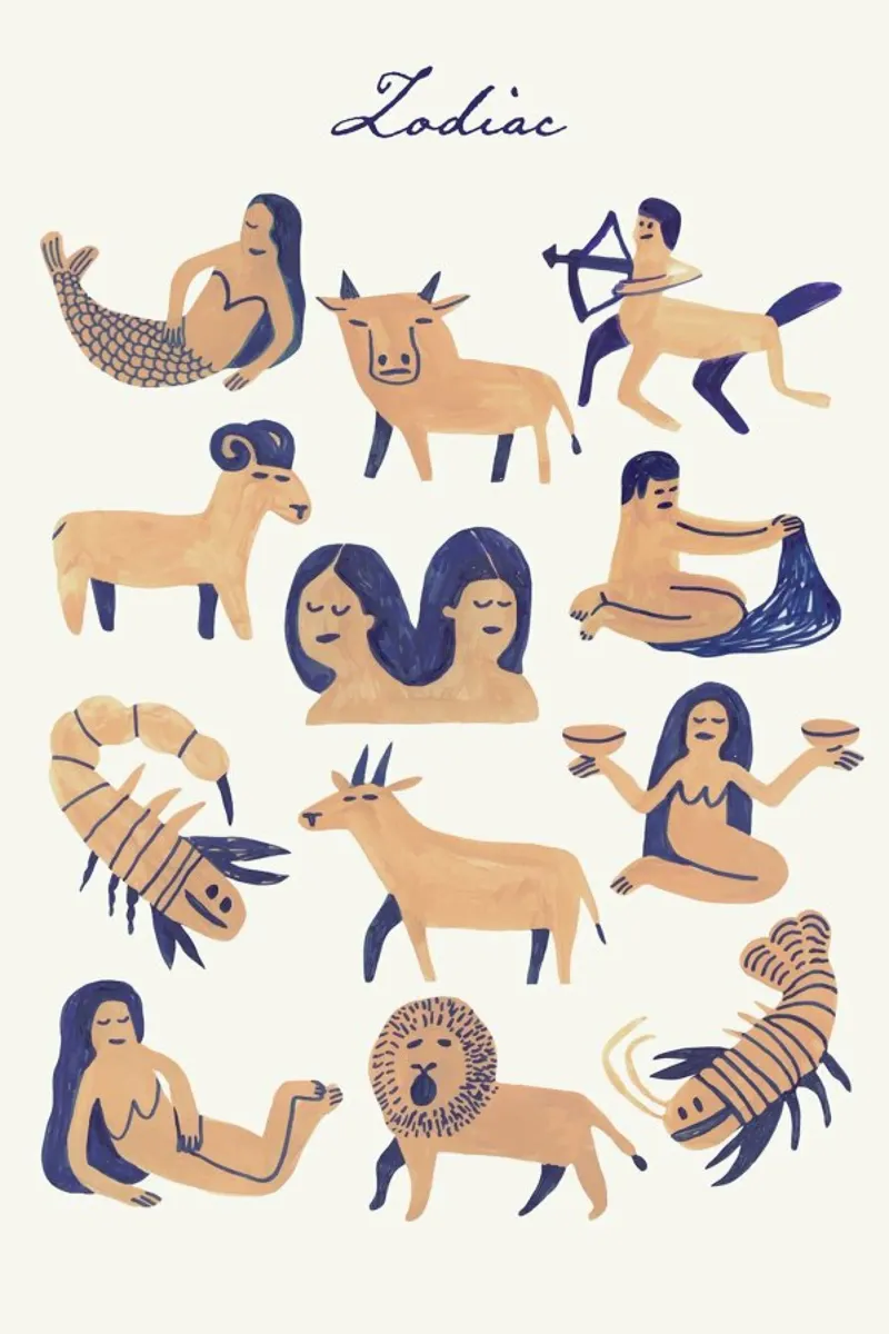 Zodiac canvas by Little Flourishes
