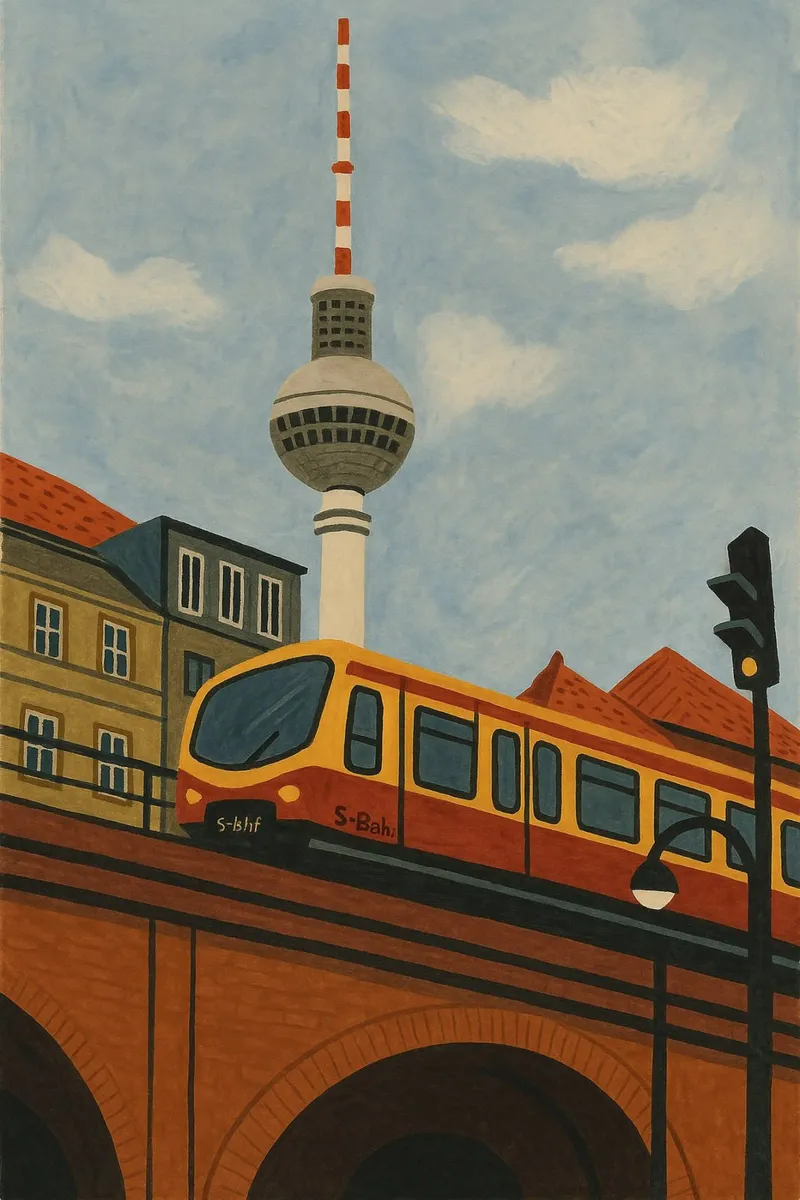 Torre della televisione di Berlino poster con telaio in plastica da Aquarevo