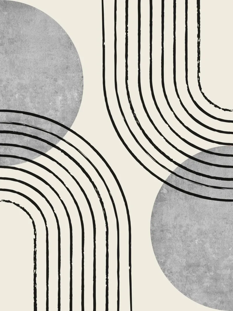 Zonneboog Double - Grijs Wit hahnemühle van MoonlightPrint
