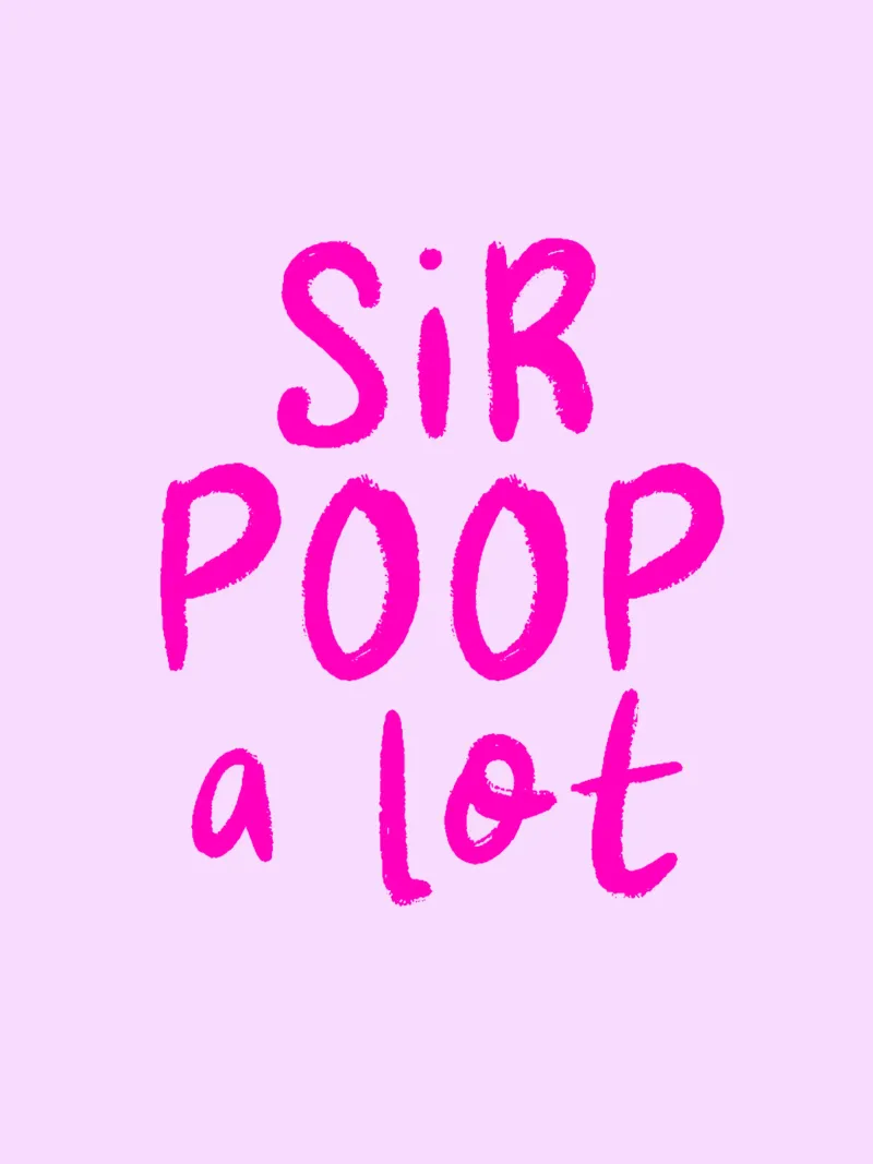Sir Poop a lot (Pink) poster con telaio in legno da color&shape