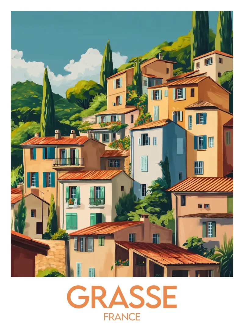 Grasse canvas met Baklijst van Frame the World