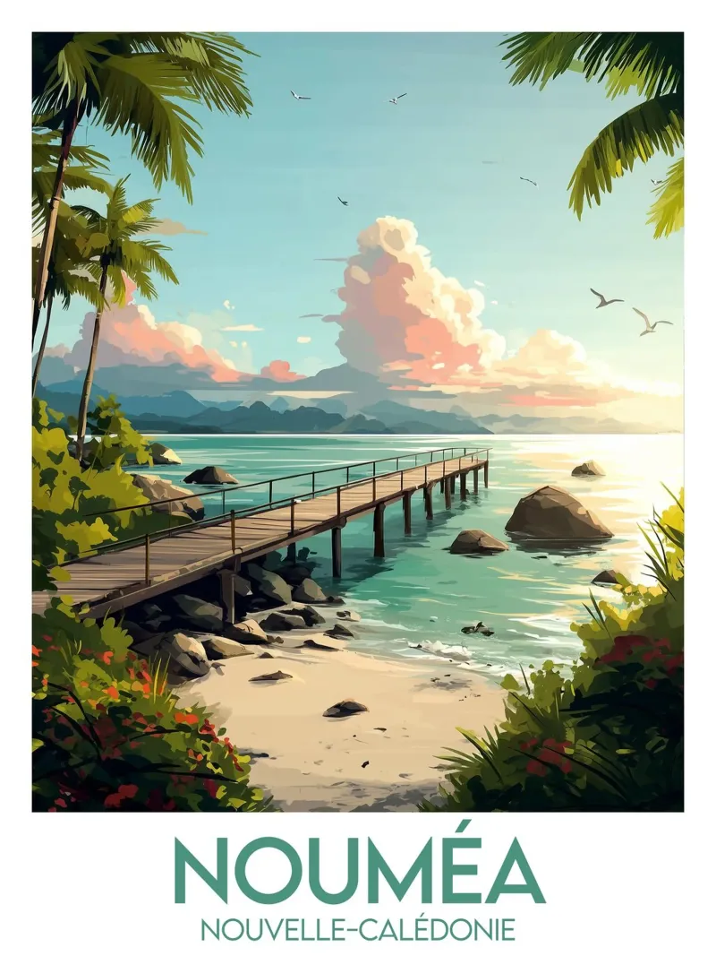 Poster Nouméa poster con telaio in alluminio da Frame the World