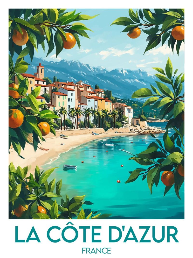Poster Côte d'Azur Poster von Frame the World