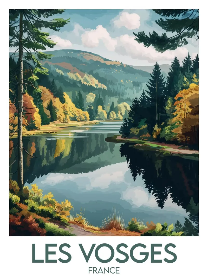 Poster Les Vosges poster con telaio in legno da Frame the World