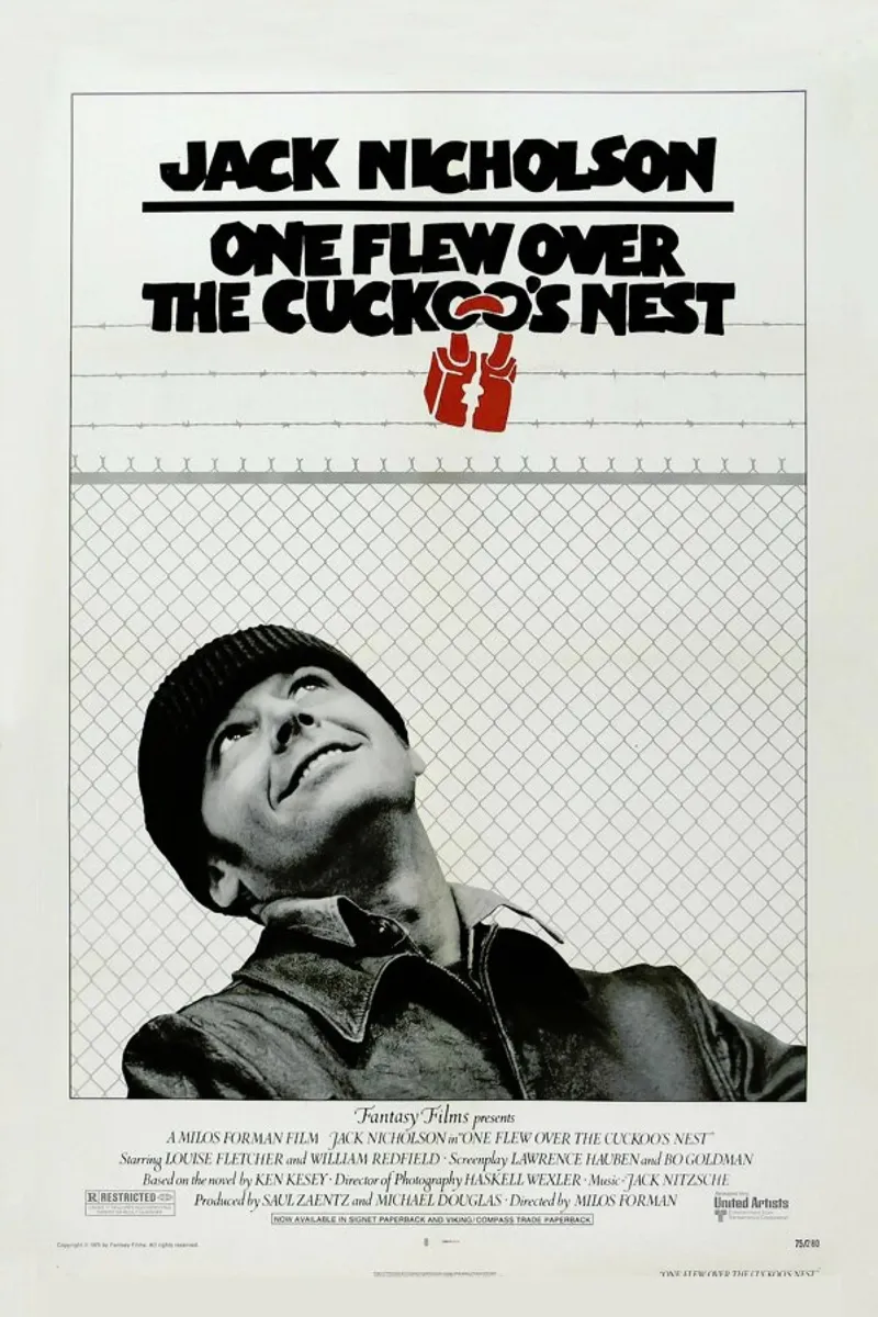 ‘One Flew over the Cuckoo’s Nest’ Retro Movie Poster pellicola backlit da Gallery Print and Art Limited