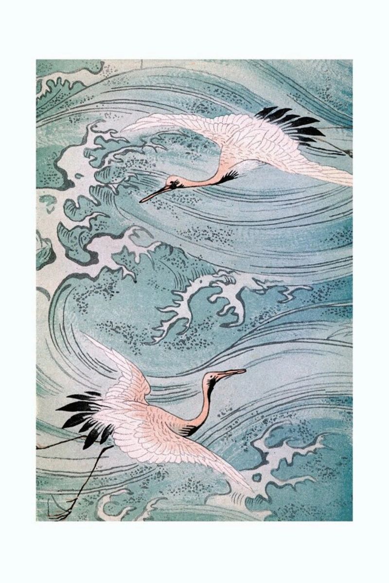 Storks Over Water poster de Flora & Fauna