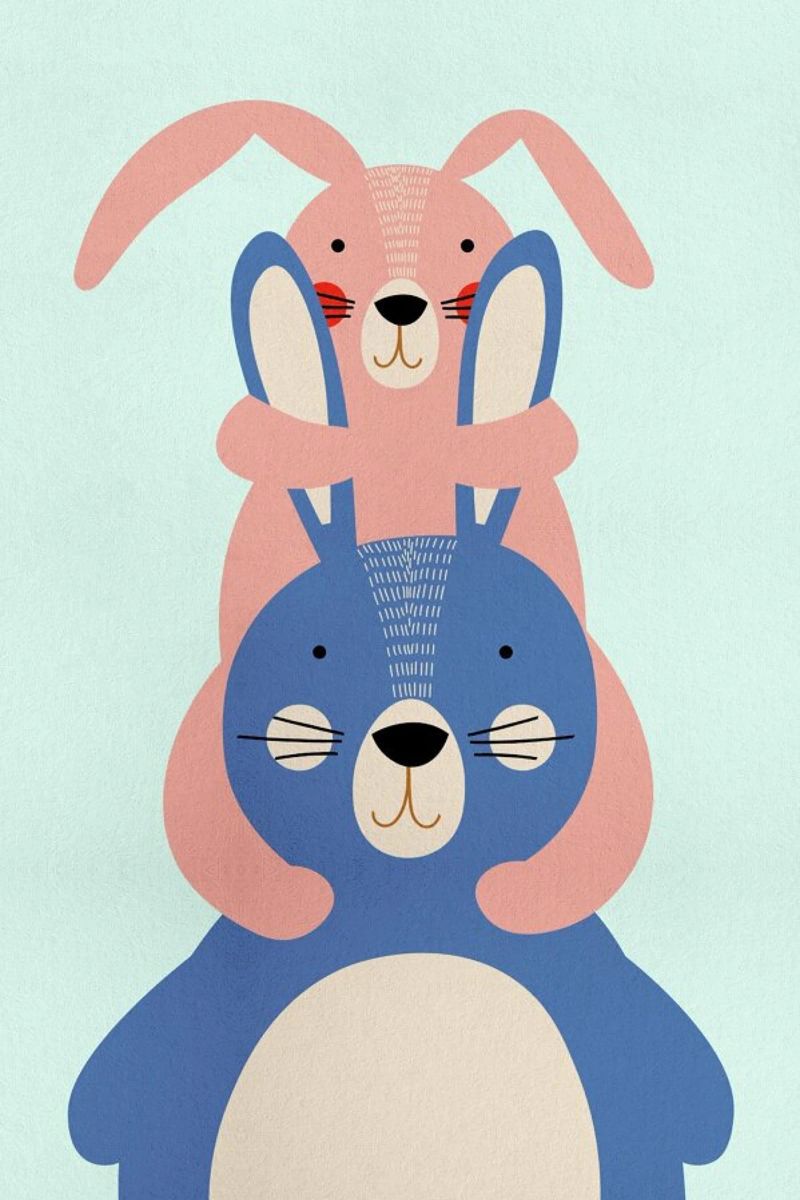 Bunny Rabbits Poster von Little Flourishes