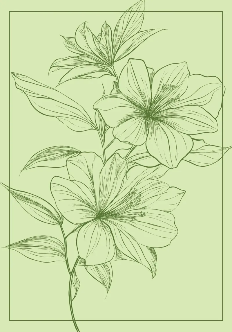 Dessin de lignes délicates de fleurs de lys poster de pixelbull - medieval art and more