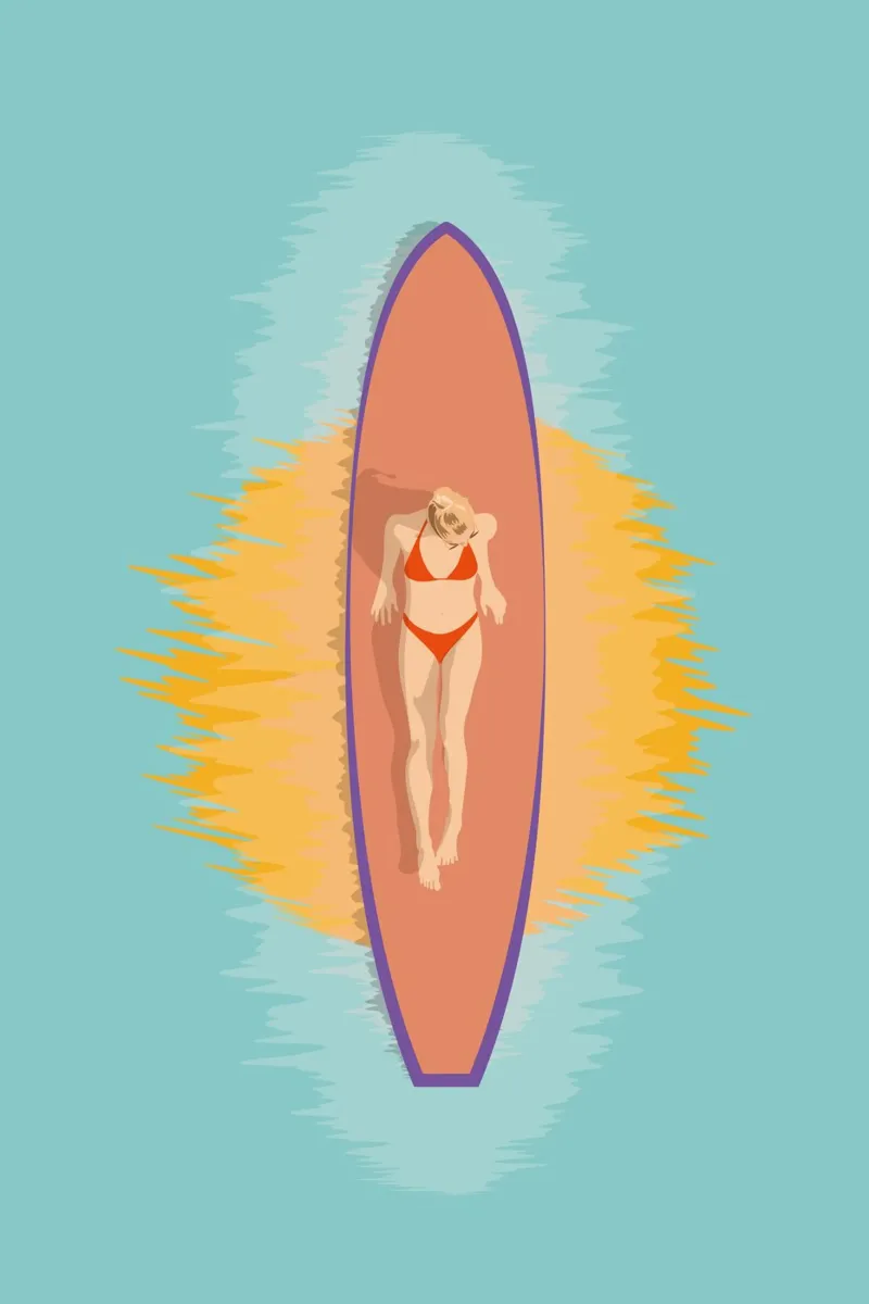 Surfer Girl - Hang Loose acrylic glass by pierosvisuals