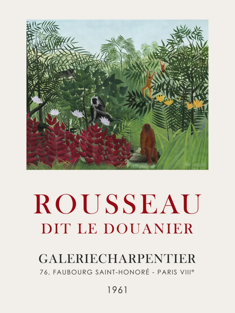 Mostra d'arte di Henri Rousseau poster con telaio in alluminio da Vintagrafica