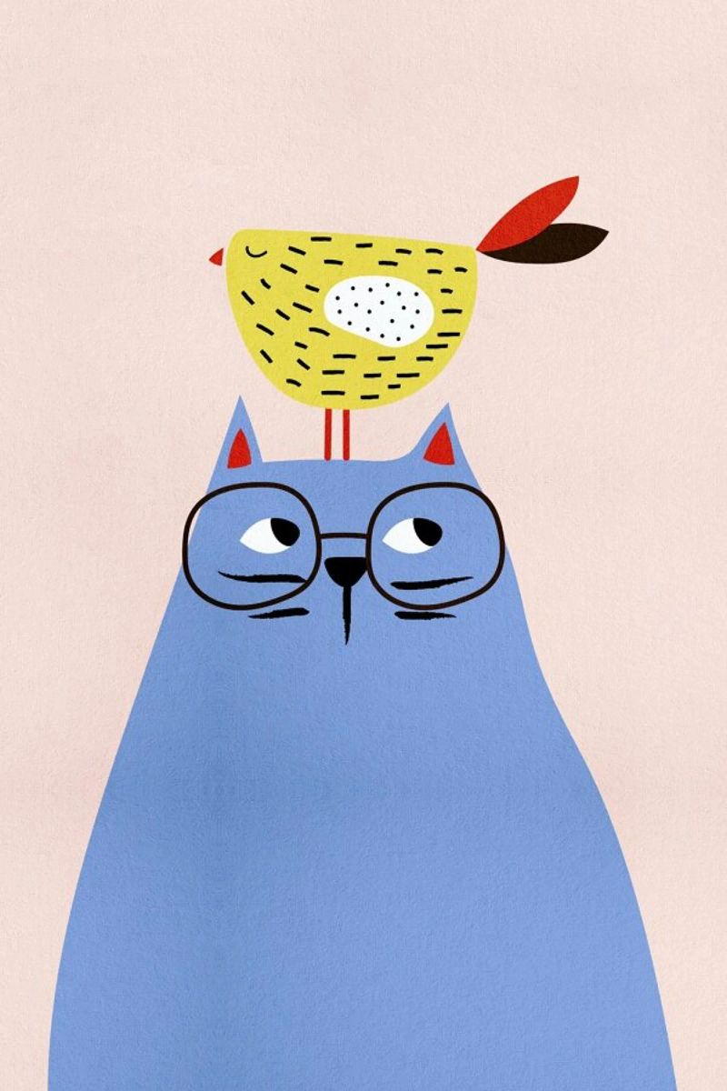 A Very Patient Cat alluminio dibond da Little Flourishes