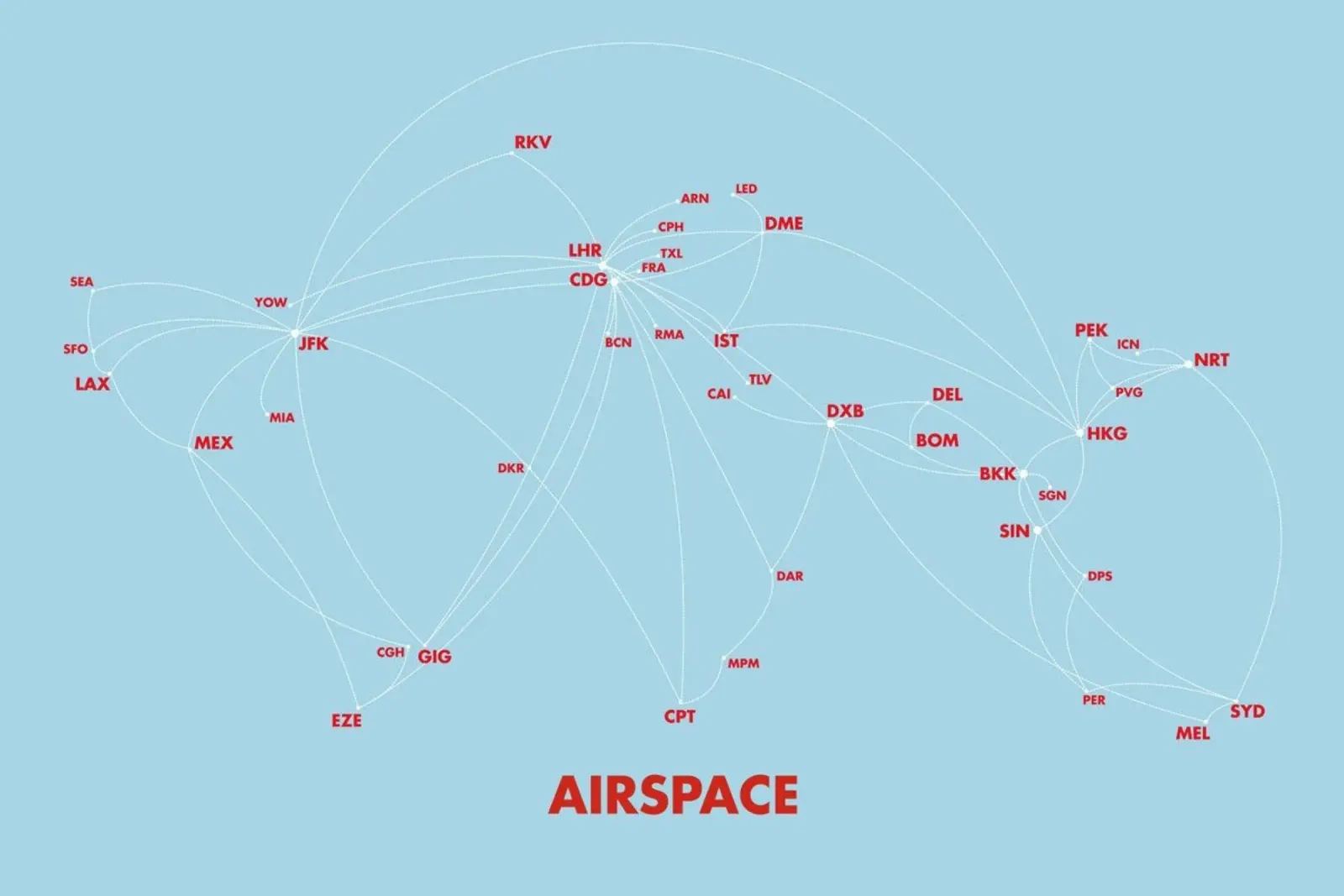 Airspace Map Blue pellicola backlit da Marc Schulthess