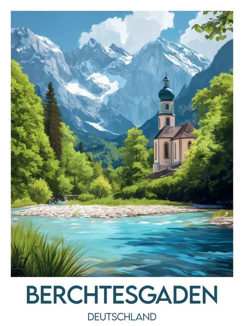 Affiche berchtesgaden poster con telaio in alluminio da Frame the World
