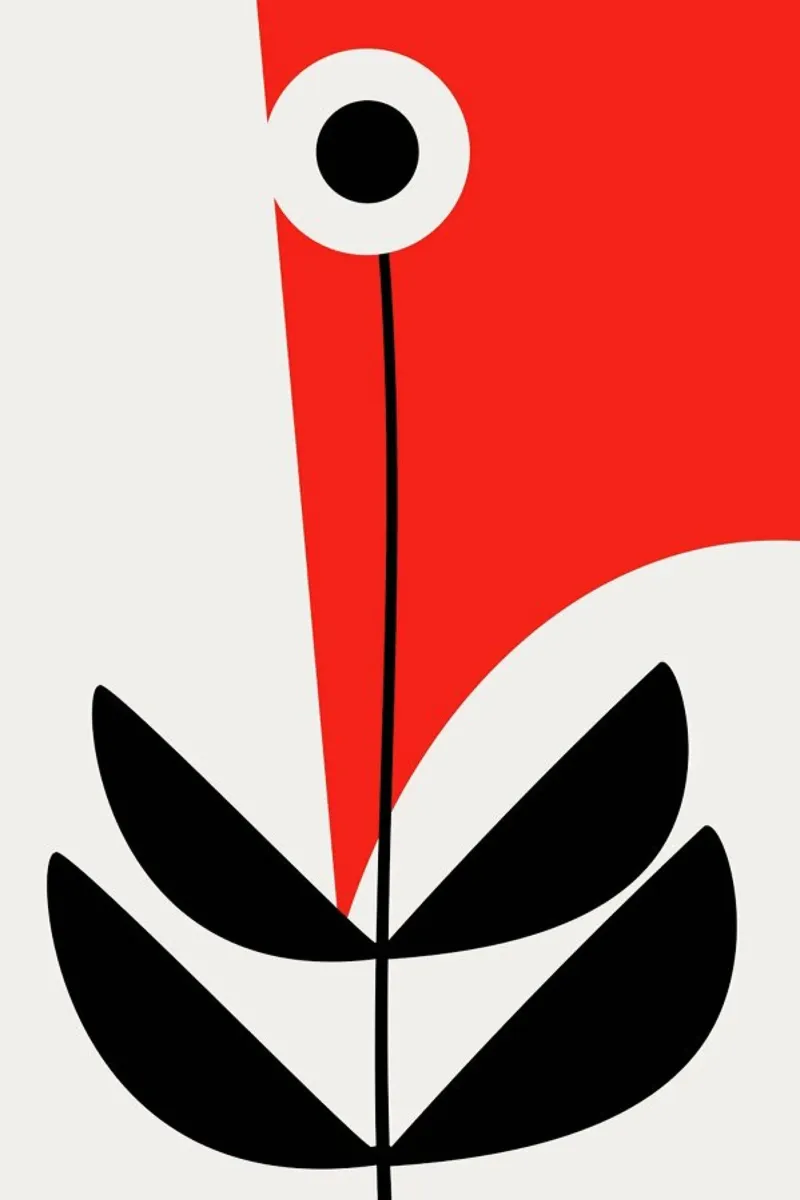 Geometric Plant No. 3 poster con telaio in legno da Kubistika