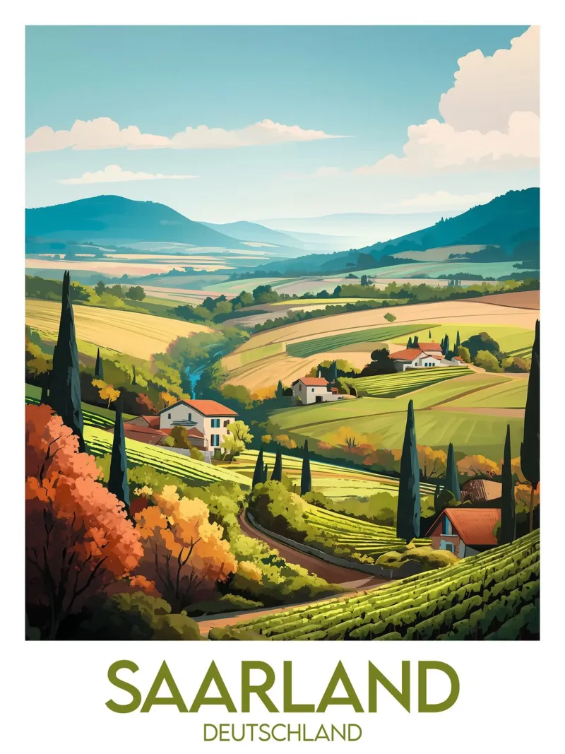 Affiche saarland carta hahnemühle da Frame the World