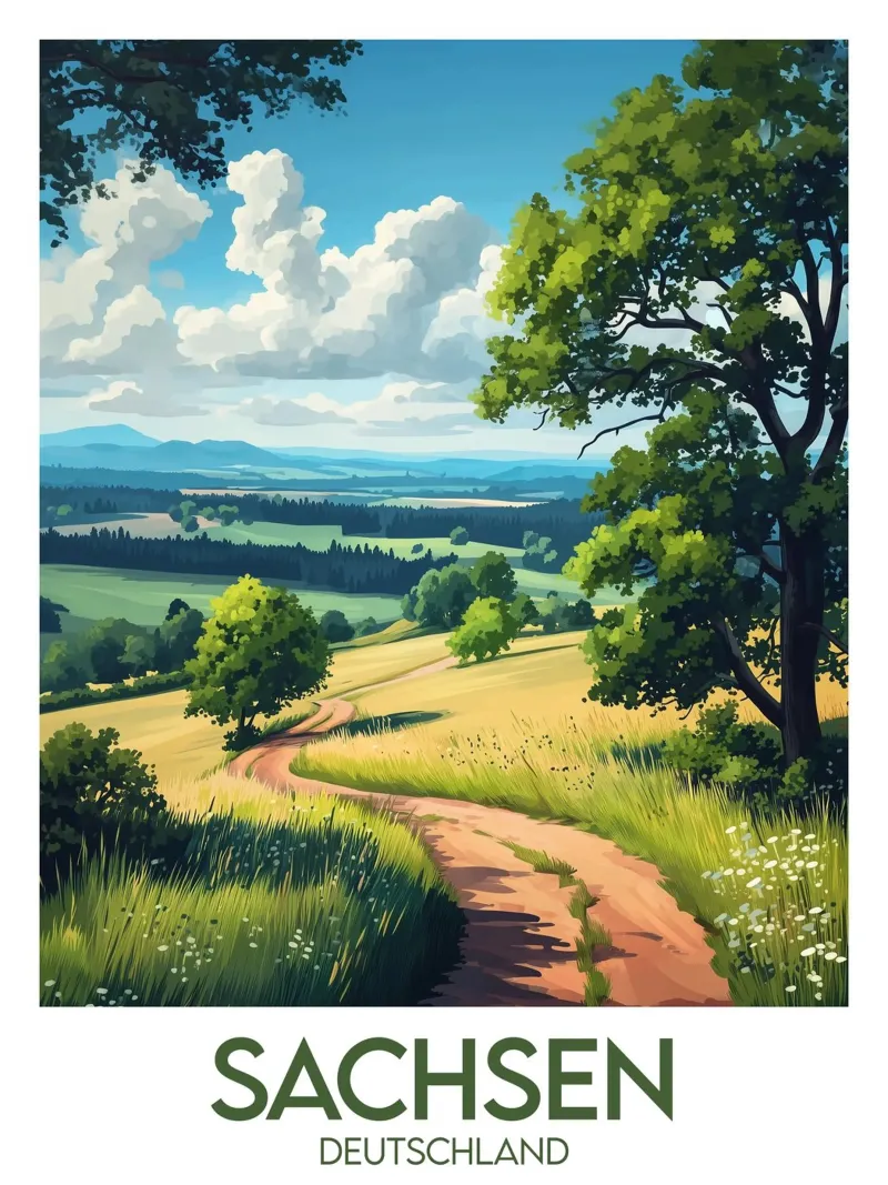 Affiche sachsen poster con telaio in legno da Frame the World