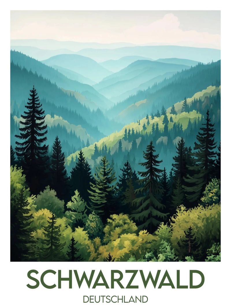 Poster Schwarzwald Leinwand von Frame the World